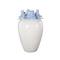 13" White Ceramic Bird Decorative Vase with Blue Accents